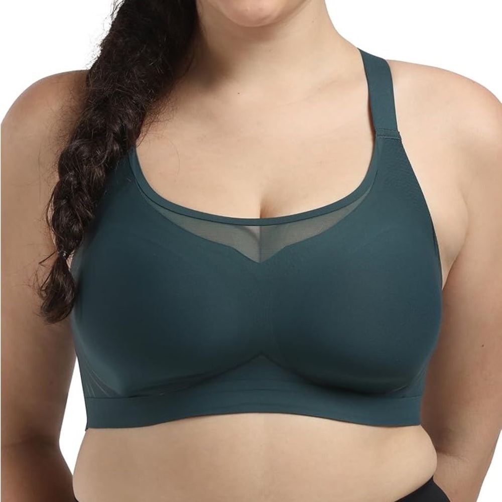 Comfelie Aero Wireless Razorback Green Bra Size L Plus (38DD - 38DDD)